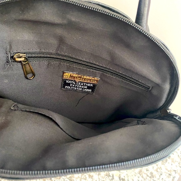 100% black leather perfect size back pack purse. - Picture 3 of 3